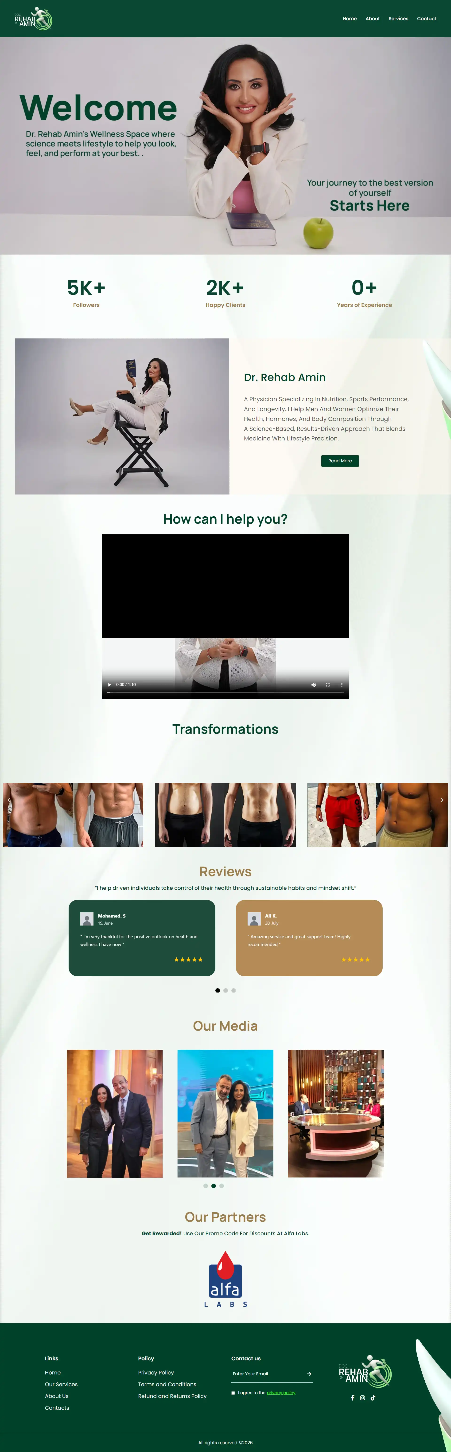 Dr. Rehab Amin — Medical WordPress Website